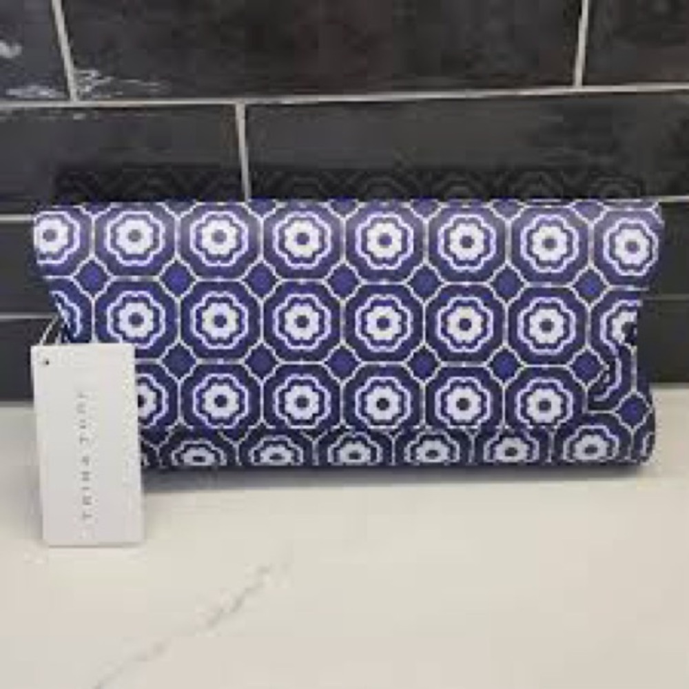 Trina Turk Blue and White Clutch